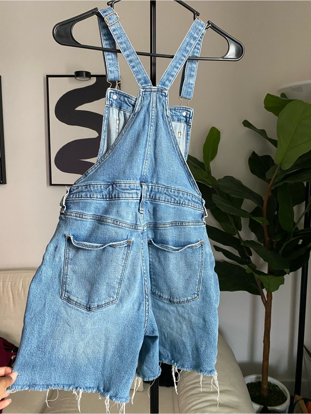 Universal Thread Light Wash Denim Overalls with Adjustable Straps - Picture 7 of 7